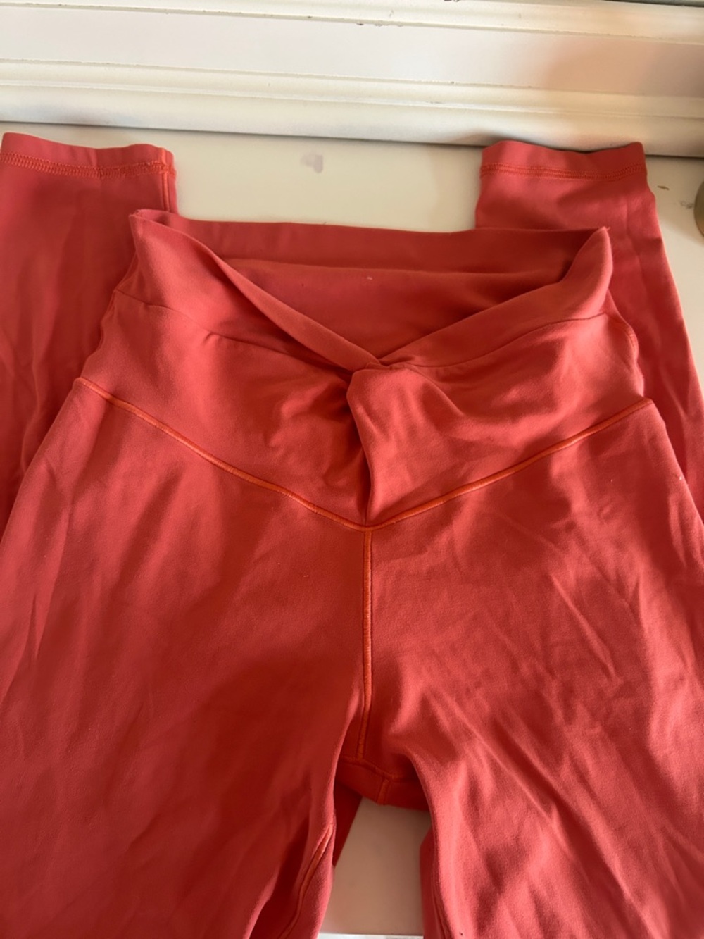 aerie Coral High-Waist Twist Front Leggings